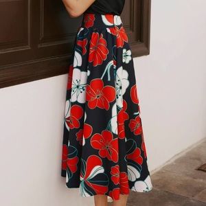 Anthropologie Leilani midi flower bold full skirt